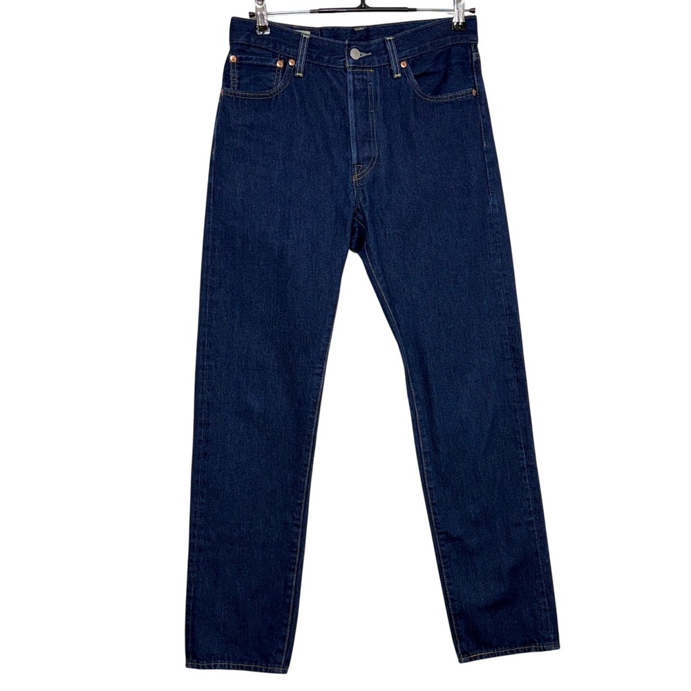 Levis 501 Jeans Mens 30X32 Blue Denim Button Fly Premium Straight Workwear